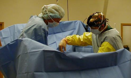 Dr. Woodall and team horse surgery
